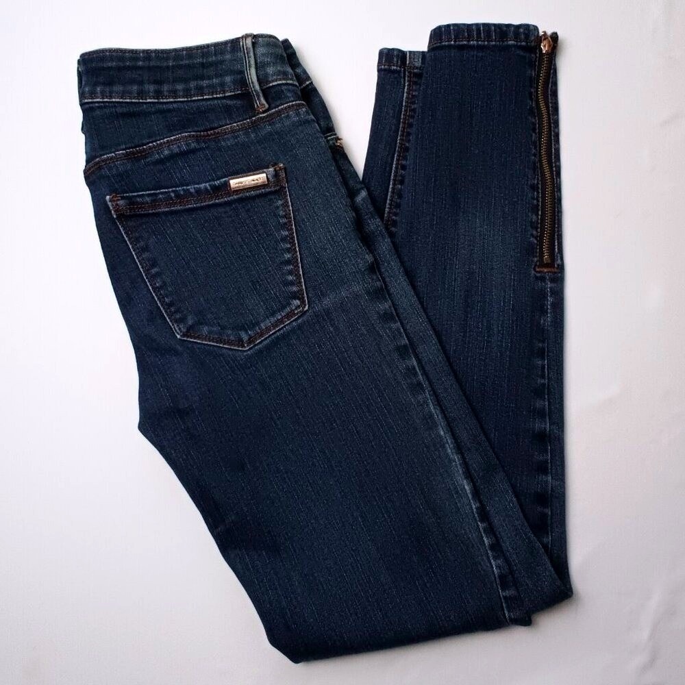 White House Black Market The Skimmer Ankle Zip Slim Mid Rise Jeans Blue Size 00